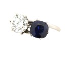 Vintage 18ct Sapphire & Diamond Ring