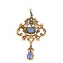 AH11 Vintage Sapphire & Diamond Pendant Brooch (1)