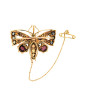 AH14 Vintage Gold Jewelled Butterfly Brooch (1)