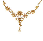 Vintage 15ct Gold Pearl Fringe Necklace