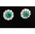 Vintage Emerald & Diamond Earrings