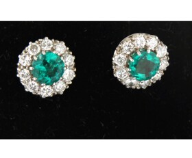 Vintage Emerald & Diamond Earrings