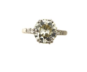 Vintage Platinum Solitaire Diamond Ring