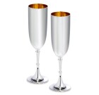 Contemporary Silver Champagne Flutes