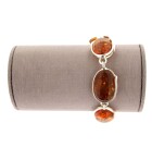 Contemporary Silver Amber Bracelet