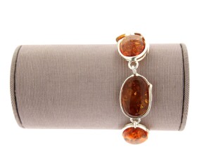 Contemporary Silver Amber Bracelet