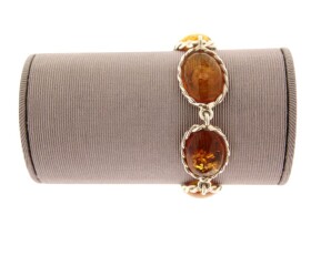 Contemporary Silver Amber Bracelet