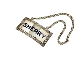 Vintage Silver Sherry Label