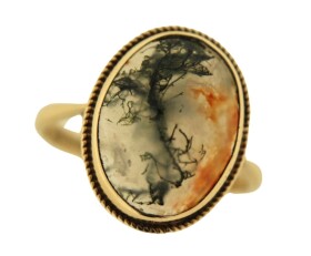 Vintage 9ct Agate Dress Ring