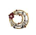 18ct Yellow & White Gold Posie Brooch