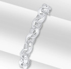 Contemporary Silver Oval Belcher Bracelet