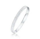Contemporary Silver Hammered Bangle