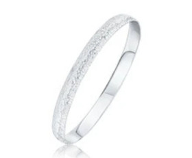 Contemporary Silver Hammered Bangle