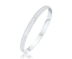 Contemporary Silver Hammered Bangle