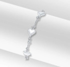 Contemporary Silver Heart Twist Bracelet