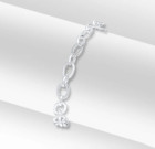 Contemporary Silver Flat Oval Bracelet