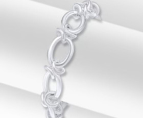 Contemporary Silver Oval Knot Bracelet