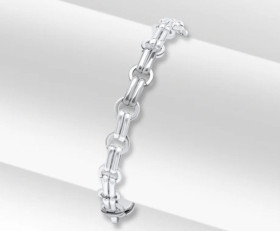 Contemporary Silver Double Bar Bracelet