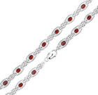 Contemporary Silver Garnet Bracelet