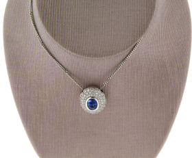 Contemporary Sapphire & Diamond Pendant
