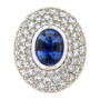 JR22a Blue Sapphire and Diamond Pendant on Chain