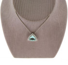 Contemporary Aquamarine Diamond Pendant and Chain