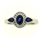 Contemporary Sapphire & Diamond Ring