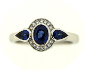 Contemporary Sapphire & Diamond Ring