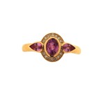 Contemporary 18ct Pink Sapphire & Diamond Ring