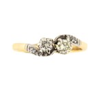 Vintage 18ct Diamond X Over Ring