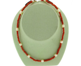 Vintage Coral & Pearl Necklace