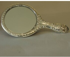 Antique Silver Cherub Hand Mirror