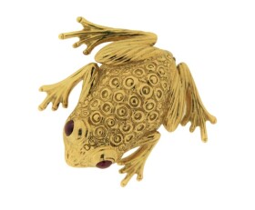 Vintage 18ct Gold Frog Brooch