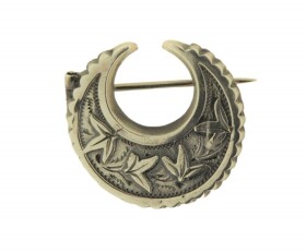 Antique Silver Crescent Brooch