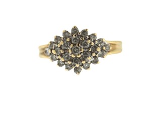 Vintage 9ct Diamond Cluster Ring