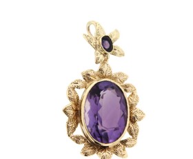 Vintage 9ct Gold Amethyst Pendant