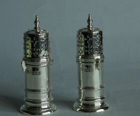 Antique Silver Salt & Pepper Shakers