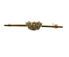 Vintage Pearl & Gold Crown Brooch