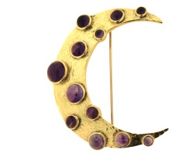 Vintage 9ct Gold Amethyst Brooch