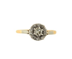 Vintage 18ct Diamond Cluster Ring