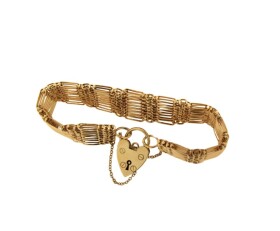 Vintage 9ct Gold Gate Bracelet