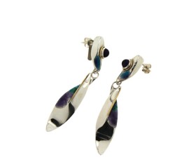 Vintage Silver Enamelled Earrings