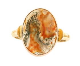 Vintage 9ct Gold Agate Ring