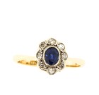 Vintage 18ct Diamond & Sapphire Ring