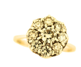 Vintage 18ct White Gold Diamond Cluster Ring