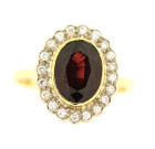 Vintage 18ct & Garnet Cluster Ring