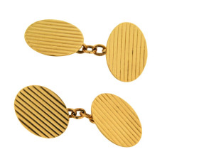 Vintage 9ct Gold Patterned Cufflinks