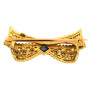 MS3893 Vintage 18ct Gold Sapphire & Diamond Bow Brooch (1)