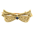 Vintage 18ct Gold & Platinum Sapphire & Diamond Brooch