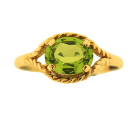 Vintage 9ct Gold Peridot Dress Ring